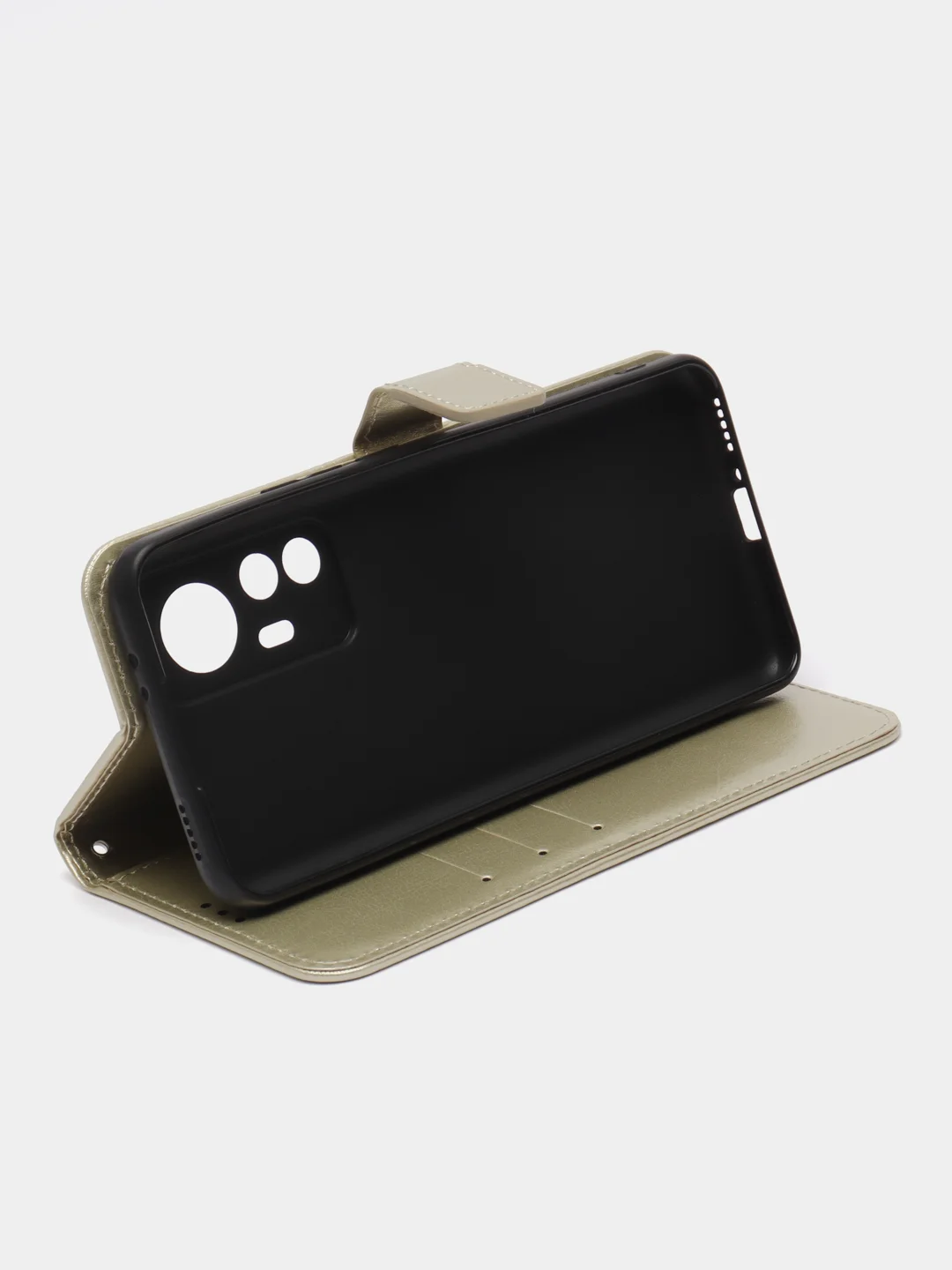 Золотой чехол-книжка с магнитной застежкой для Xiaomi 12T (Сяоми 12Т)
