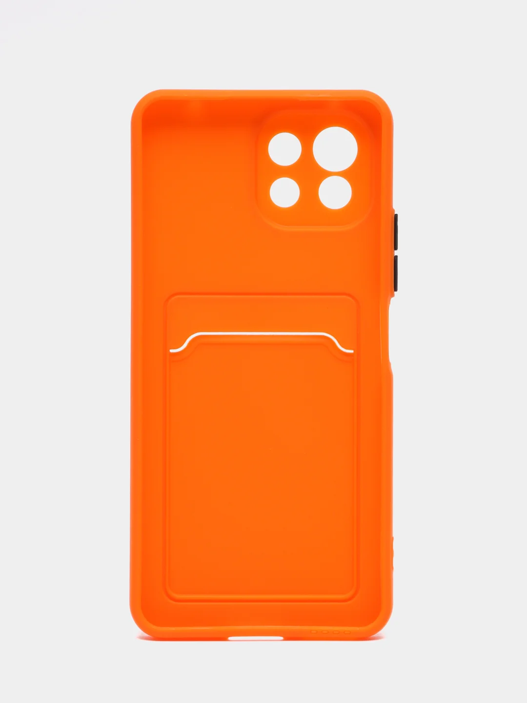 Оранжевый чехол силиконовый для Xiaomi Mi 11 Lite, (Сяоми Ми 11 Лайт), с карман для карт, прозрачный