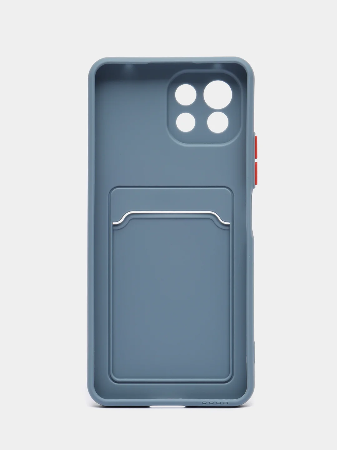 Синий меланж чехол силиконовый для Xiaomi Mi 11 Lite, (Сяоми Ми 11 Лайт), с карман для карт, прозрачный
