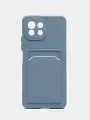 Синий меланж чехол силиконовый для Xiaomi Mi 11 Lite, (Сяоми Ми 11 Лайт), с карман для карт, прозрачный