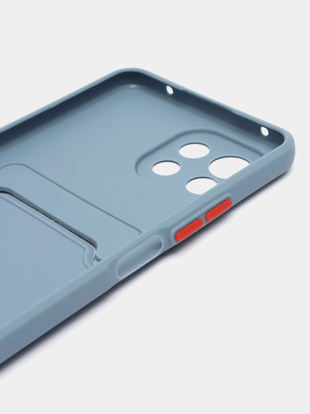 Синий меланж чехол силиконовый для Xiaomi Mi 11 Lite, (Сяоми Ми 11 Лайт), с карман для карт, прозрачный