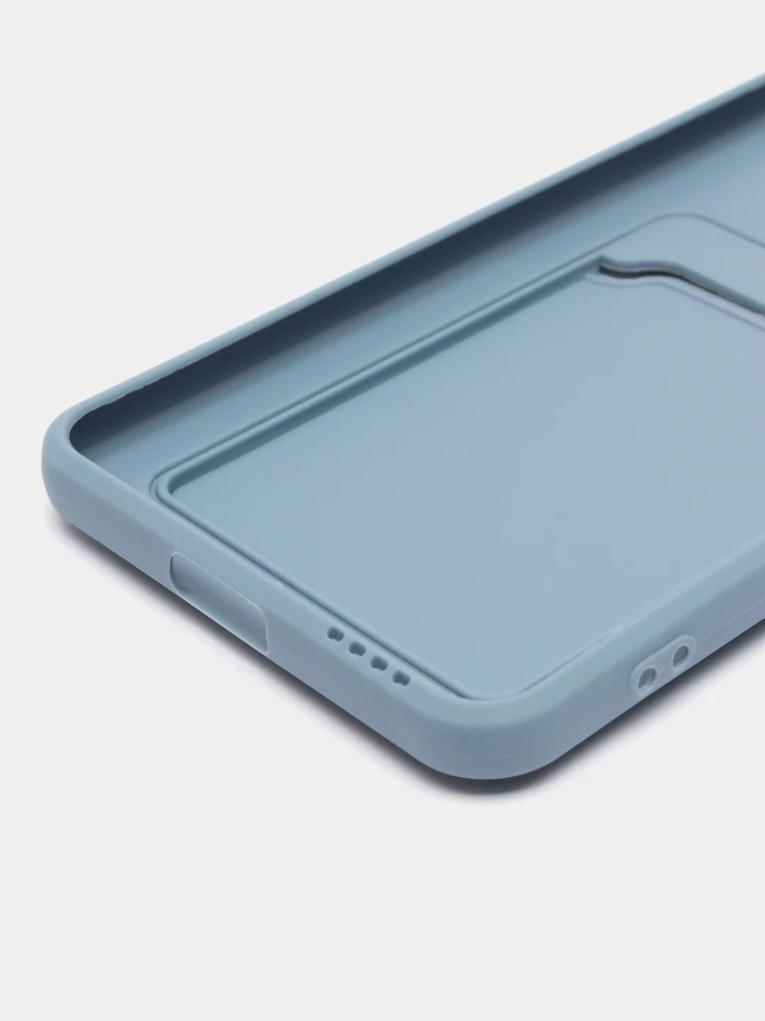 Синий меланж чехол силиконовый для Xiaomi Mi 11 Lite, (Сяоми Ми 11 Лайт), с карман для карт, прозрачный