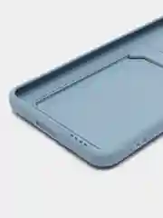 Синий меланж чехол силиконовый для Xiaomi Mi 11 Lite, (Сяоми Ми 11 Лайт), с карман для карт, прозрачный