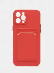 Коралловый силиконовый чехол для Apple iPhone 12 Pro Max,(Айфон 12про макс), с карманом для карт