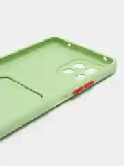 Зеленый силиконовый чехол для Apple iPhone 12 Pro Max,(Айфон 12про макс), с карманом для карт