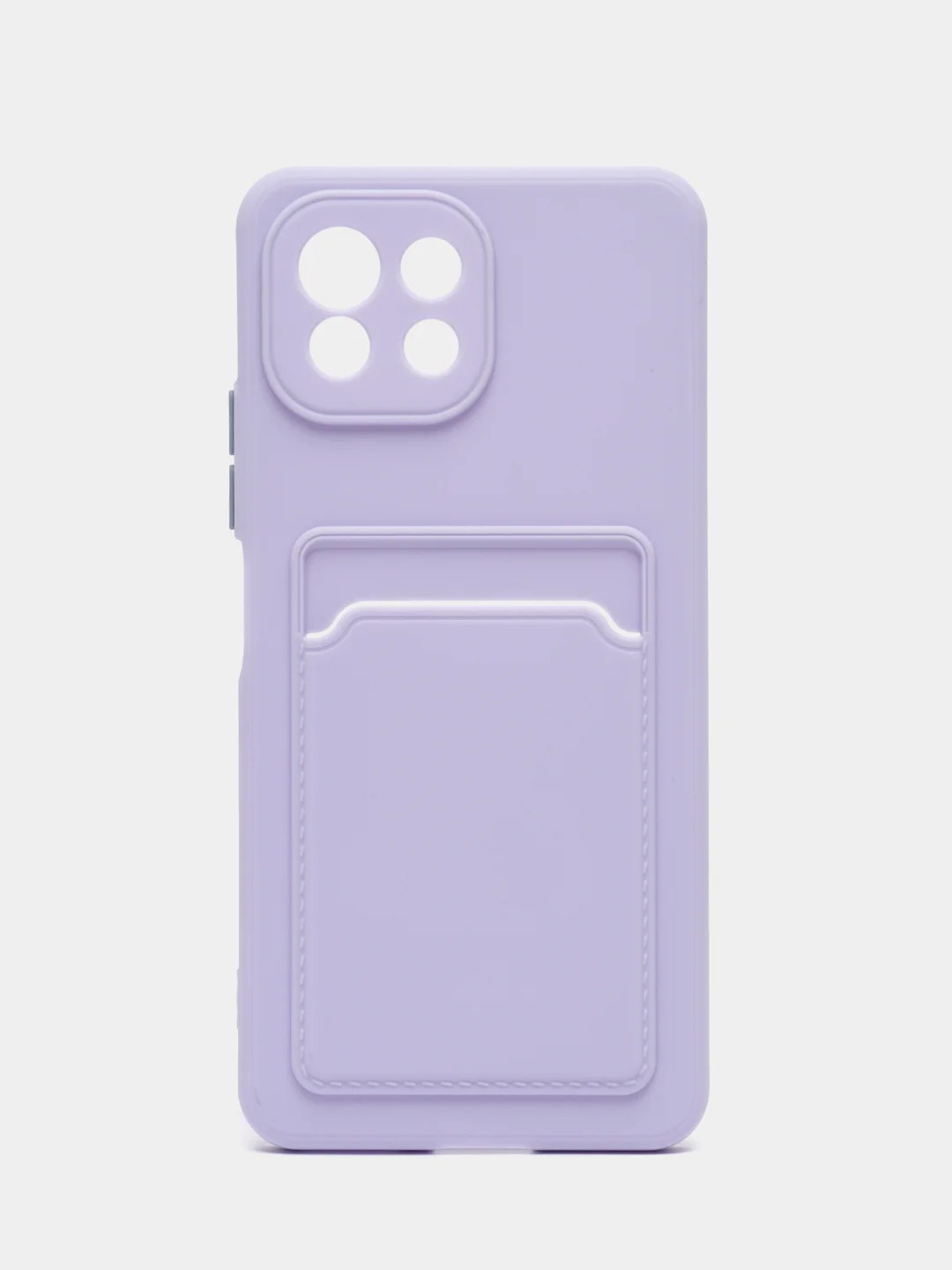 Лавандовый чехол силиконовый для Xiaomi Mi 11 Lite, (Сяоми Ми 11 Лайт), с карман для карт, прозрачный