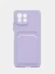 Лавандовый чехол силиконовый для Xiaomi Mi 11 Lite, (Сяоми Ми 11 Лайт), с карман для карт, прозрачный