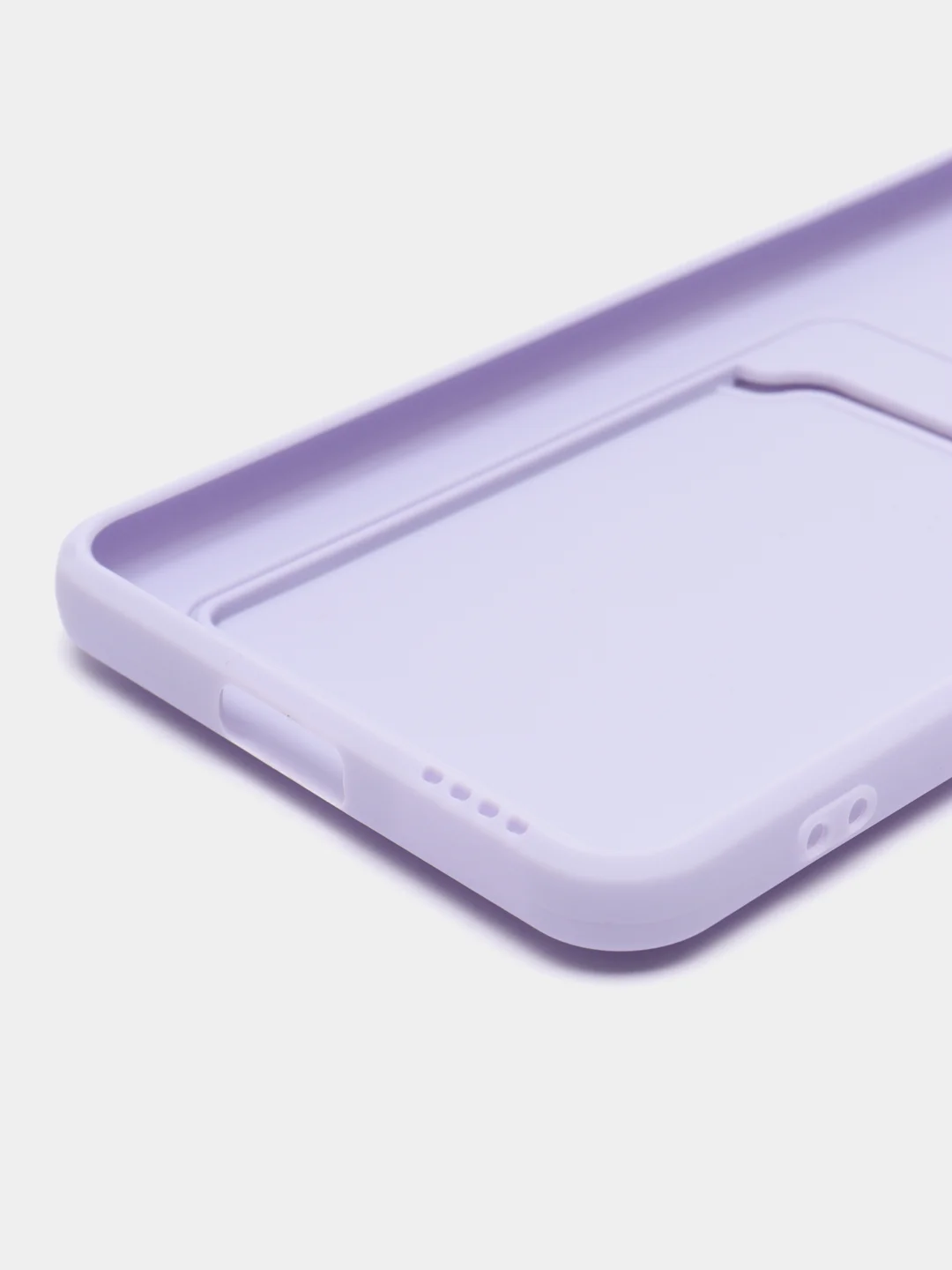 Лавандовый чехол силиконовый для Xiaomi Mi 11 Lite, (Сяоми Ми 11 Лайт), с карман для карт, прозрачный