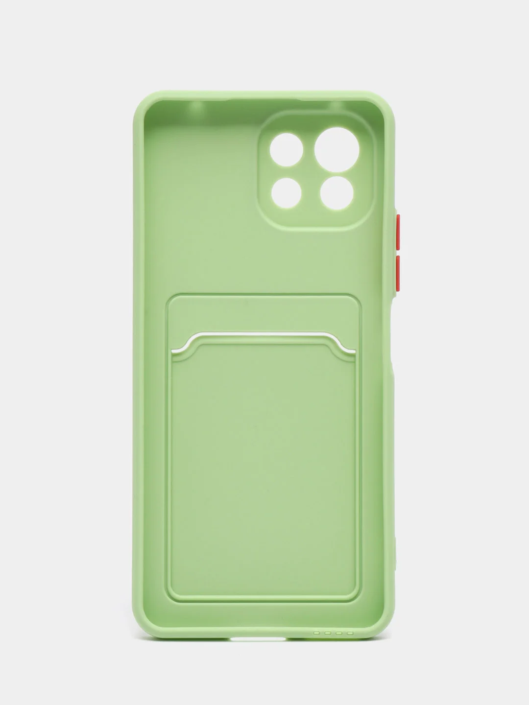 Зеленый чехол силиконовый для Xiaomi Mi 11 Lite, (Сяоми Ми 11 Лайт), с карман для карт, прозрачный