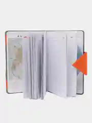 Ежедневник недатированный А5 138x213мм Waves экокожа, застежка 160л, серый/оранж 111877