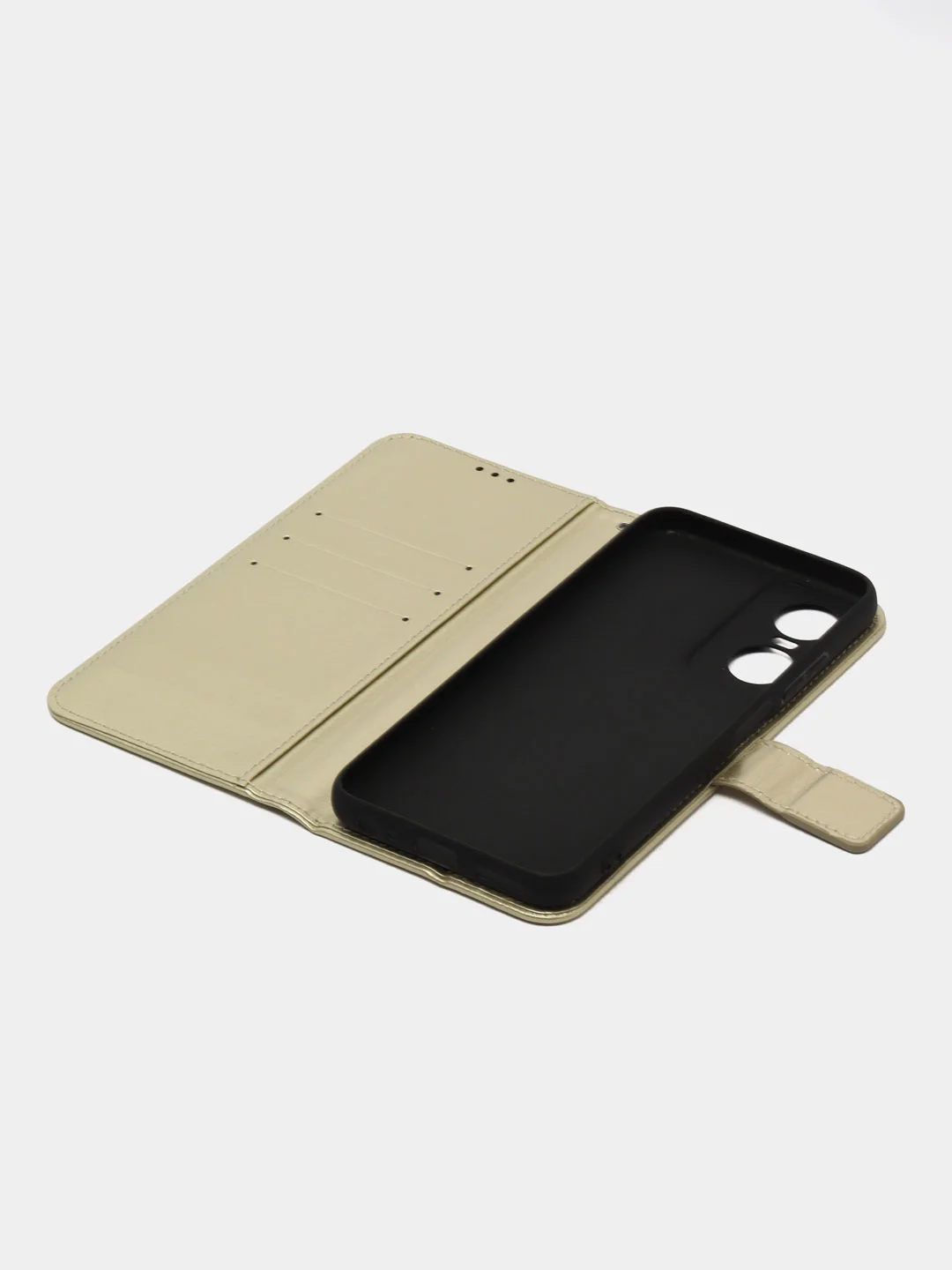 Золотой чехол-книжка с магнитной застежкой для Tecno POP 6 Pro (Техно Поп 6 Про)