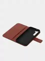Багровый чехол-книжка с магнитной застежкой для Samsung Galaxy S23, S23 Plus, S23 Ultra