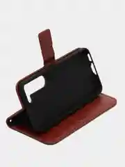 Багровый чехол-книжка с магнитной застежкой для Samsung Galaxy S23, S23 Plus, S23 Ultra