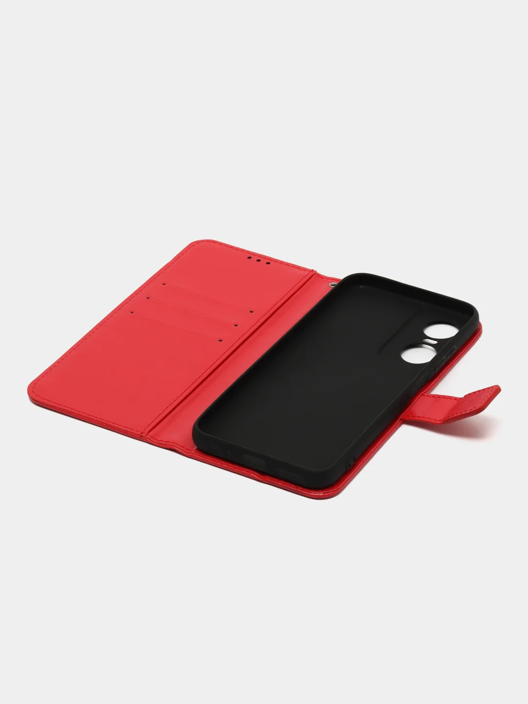 Красный чехол-книжка с магнитной застежкой для Tecno POP 6 Pro (Техно Поп 6 Про)