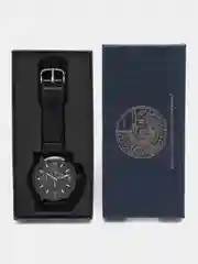 Черный мужские наручные часы Lige LG8932 с хронографом, в подарочной упаковке