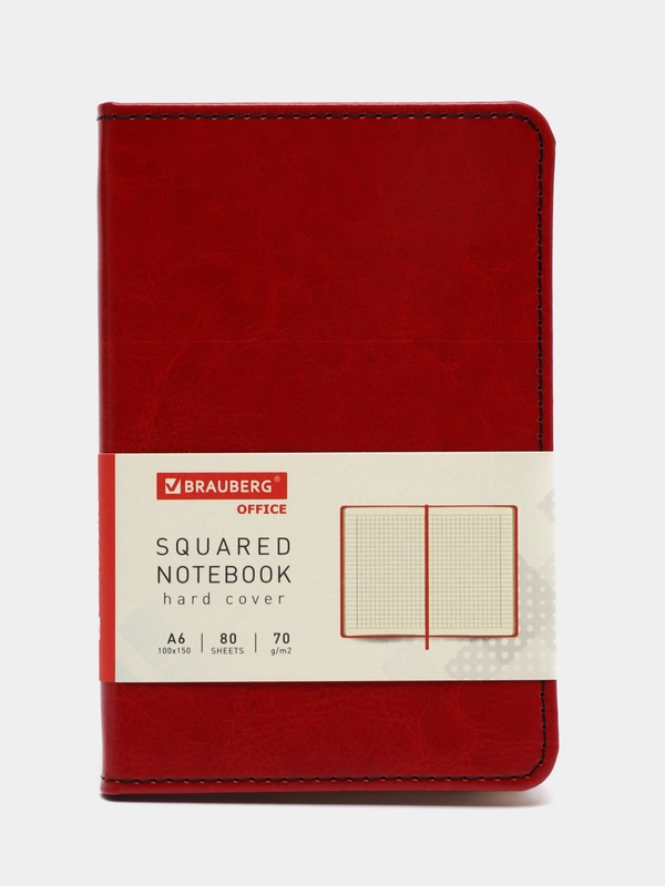 Блокнот для записей и рисования А6, BRAUBERG, экокожа, 80 листов, 113326