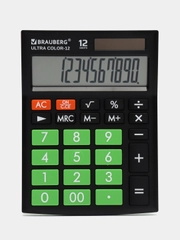 Калькулятор настольный электронный BRAUBERG ULTRA COLOR-12-BKLG (192x143мм), 250498