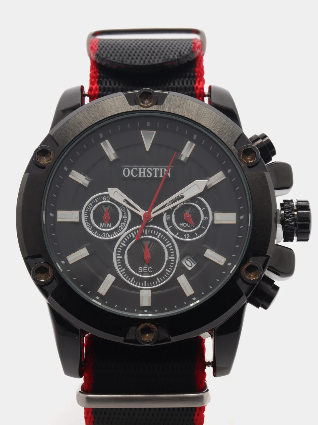 Красный мужские наручные часы Ochstin 7075C с хронографом в подарочной упаковке