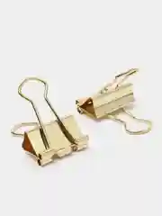 Зажимы канцелярские золотые для бумаг для офиса набор BRAUBERG EXTRA, КОМПЛЕКТ 12шт 229586
