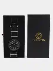 Черный мужские наручные часы Ochstin 7077A с нейлоновым ремешком и хронографом