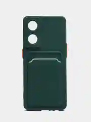 Зеленый силиконовый чехол для Oppo Reno 8T 4G, Оппо Рено 8Т, с карманом для карт