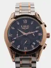 Серый мужские наручные часы Lige LG8912, с хронографом, в подарочной упаковке