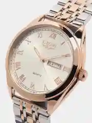Серый металлик мужские наручные часы Lige LG9904 с календарём, в подарочной упаковке