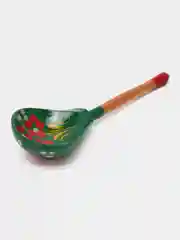 Зеленый ложка деревянная с росписью " Хохлома"