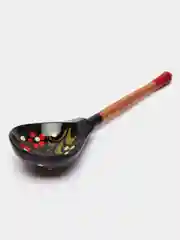 Черный ложка деревянная с росписью " Хохлома"