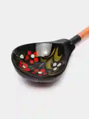 Черный ложка деревянная с росписью " Хохлома"