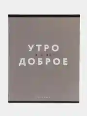 Серый тетрадь общая 48 листов в клетку "Шрифтовые яркие"