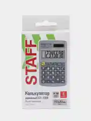 Калькулятор карманный маленький металлический STAFF STF-1008 (103х62мм), 8 разрядов,250115
