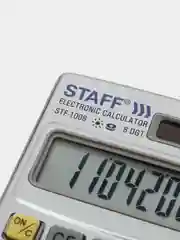Калькулятор карманный маленький металлический STAFF STF-1008 (103х62мм), 8 разрядов,250115