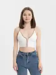 Белый топ женский, с молнией