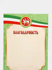Лайм благодарность, благодарственное письмо, герб РТ, герб РФ, размер 21*29,7 см