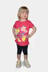 Красный комплект детский трикотажный для девочки, футболка и бриджи Lovella