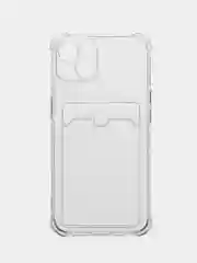 Прозрачный чехол для iPhone XR, 11, 12, 13, Pro, Pro Max, прозрачный силикон, с карманом для карт