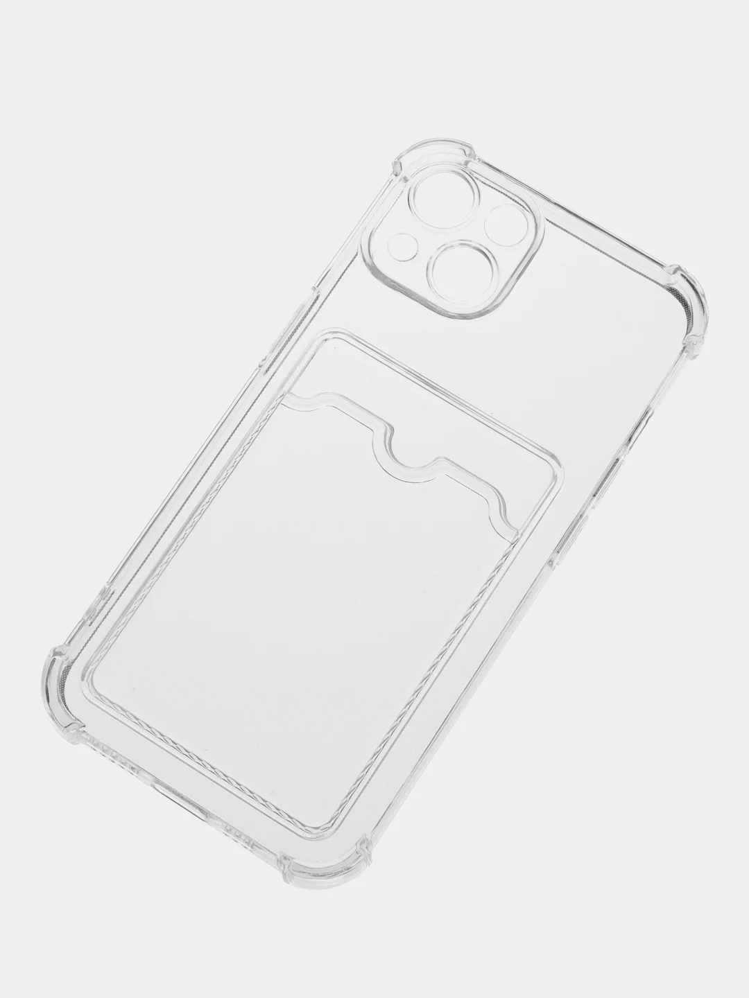 Прозрачный чехол для iPhone XR, 11, 12, 13, Pro, Pro Max, прозрачный силикон, с карманом для карт