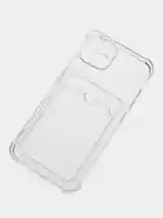 Прозрачный чехол для iPhone XR, 11, 12, 13, Pro, Pro Max, прозрачный силикон, с карманом для карт