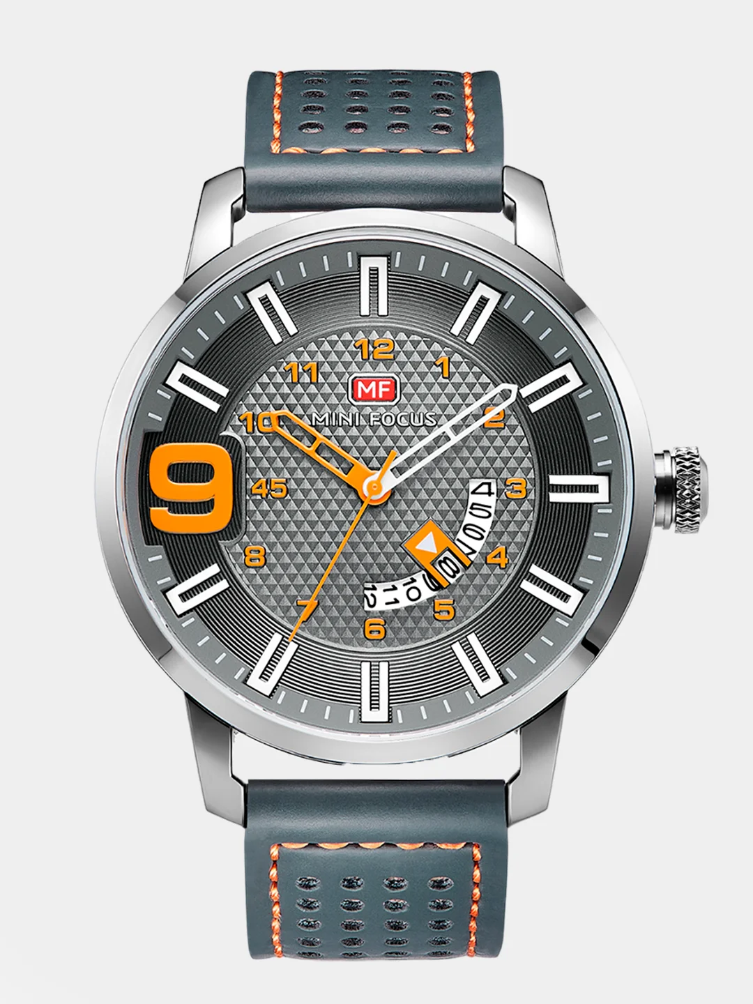 Серый мужские наручные часы Mini Focus MF0154G с календарём, в подарочной упаковке