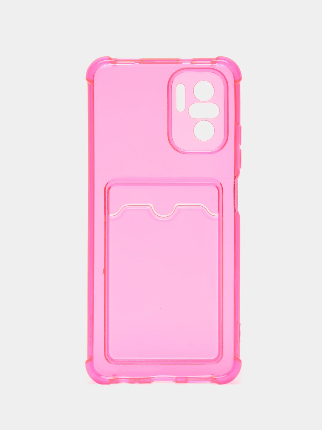 Фуксия чехол противоударный Xiaomi Redmi Note 10, 10S, Poco M5s, прозрачный, с карманом для карты