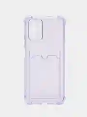 Лавандовый чехол противоударный Xiaomi Redmi Note 10, 10S, Poco M5s, прозрачный, с карманом для карты