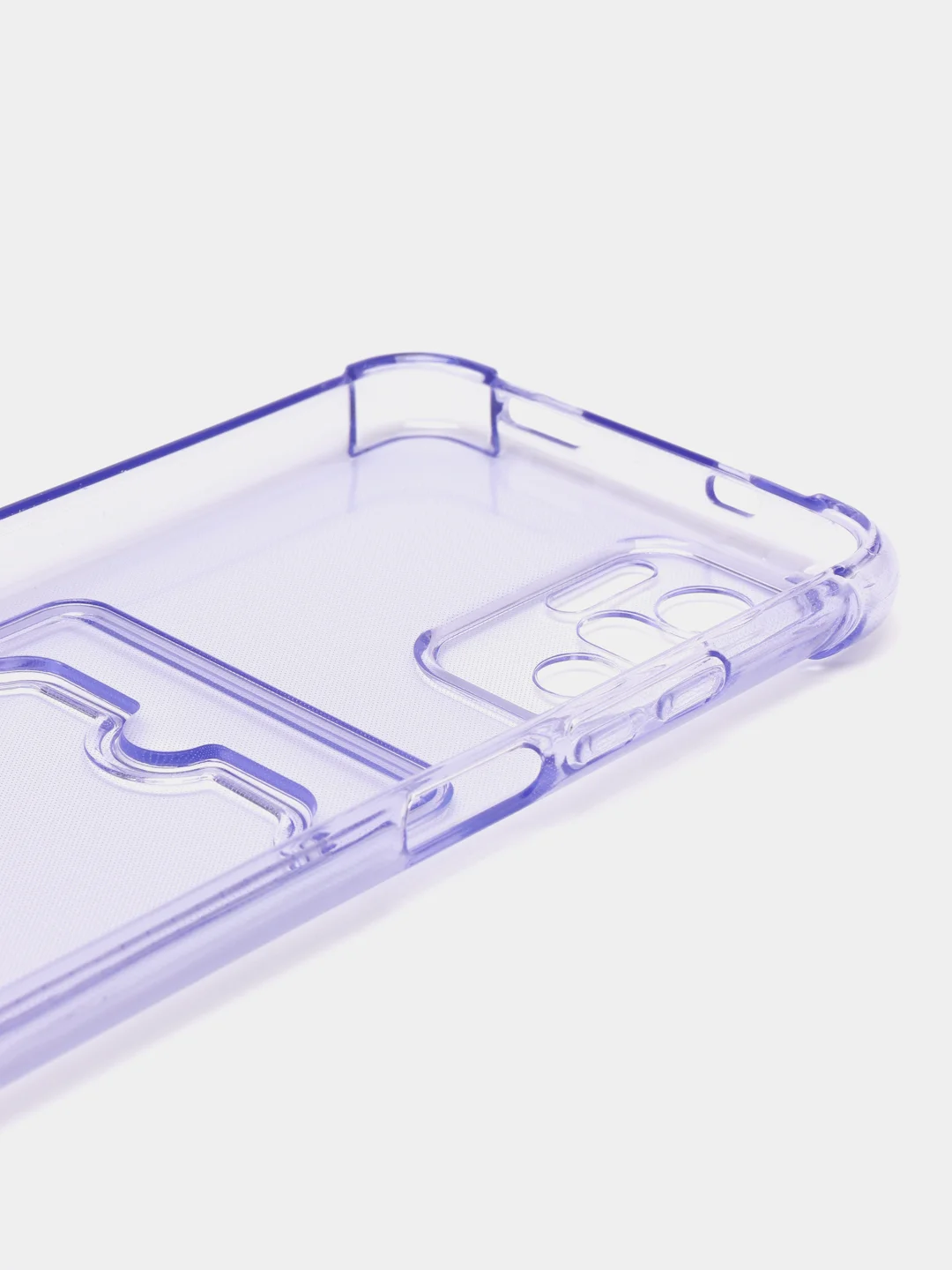 Лавандовый чехол противоударный Xiaomi Redmi Note 10, 10S, Poco M5s, прозрачный, с карманом для карты