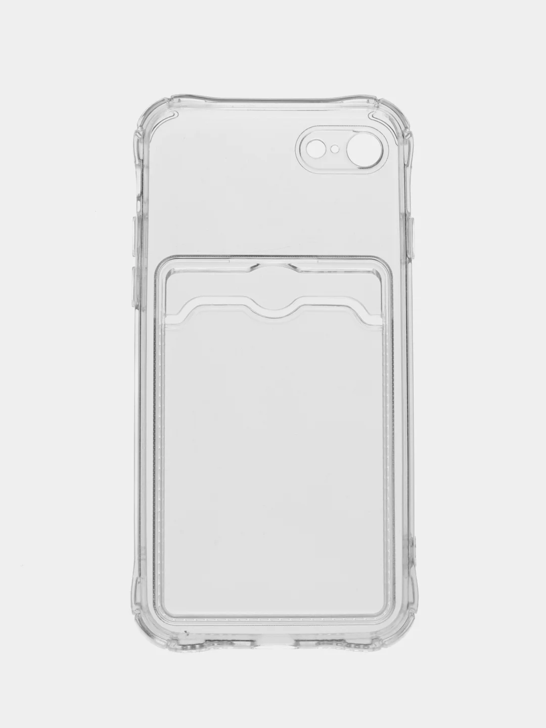 Прозрачный чехол для iPhone 7/8 Plus/XR/11/12/13/Pro/Pro Max, силиконовый, с карманом для карт