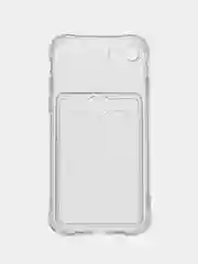 Прозрачный чехол для iPhone 7/8 Plus/XR/11/12/13/Pro/Pro Max, силиконовый, с карманом для карт