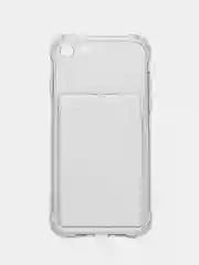 Прозрачный чехол для iPhone 7/8 Plus/XR/11/12/13/Pro/Pro Max, силиконовый, с карманом для карт