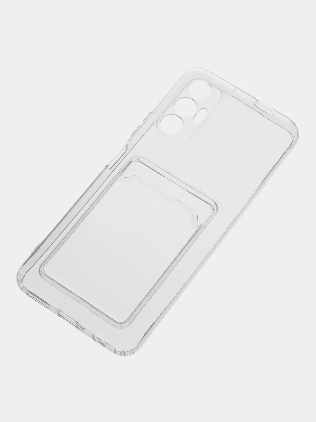 Чехол с карманом для карт на TECNO Pova Neo, Pova Neo 2, Pova 3, прозрачный, ударопрочный
