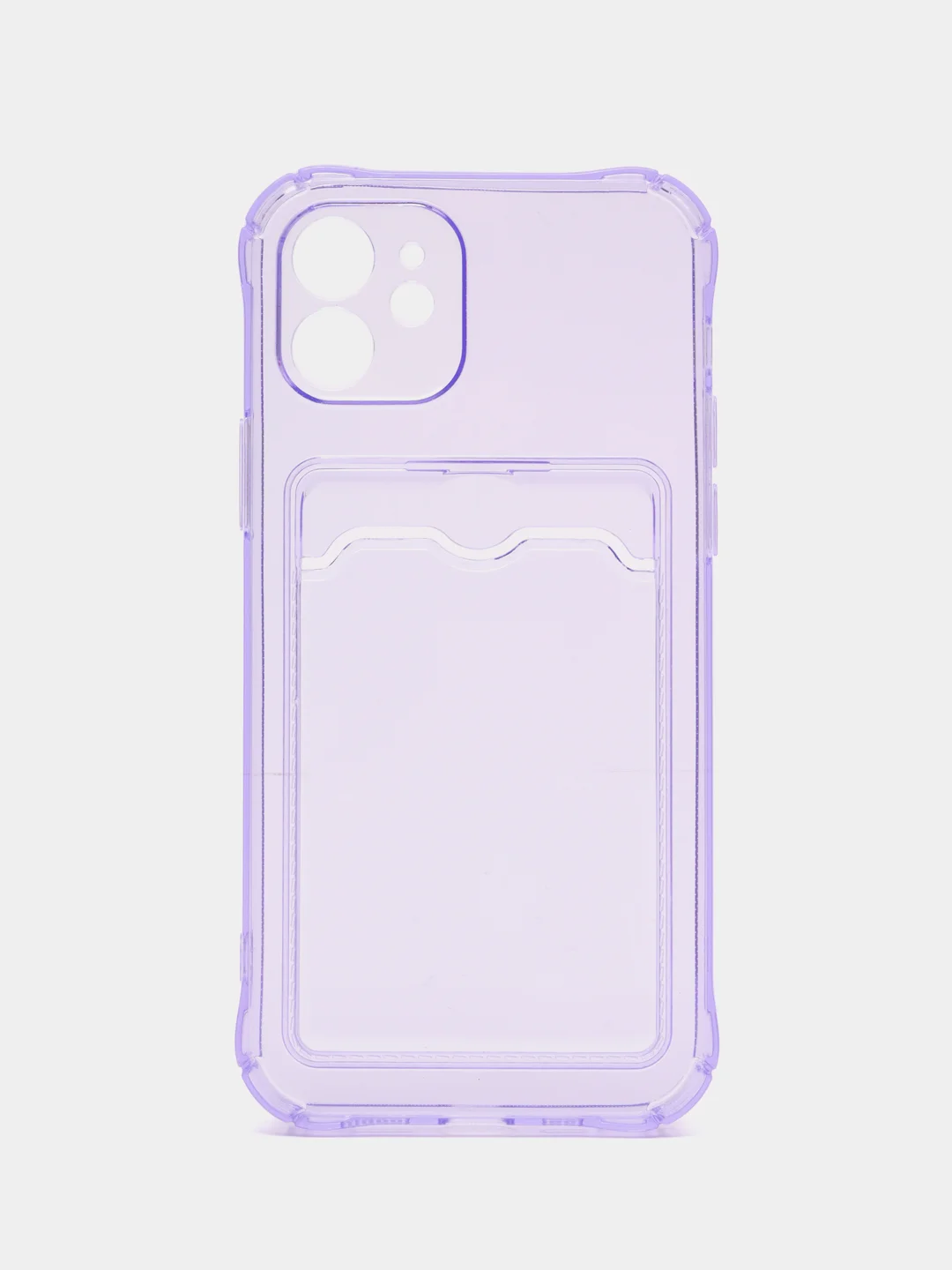 Лавандовый чехол для iPhone 7/8 Plus/XR/11/12/13/Pro/Pro Max, силиконовый, с карманом для карт