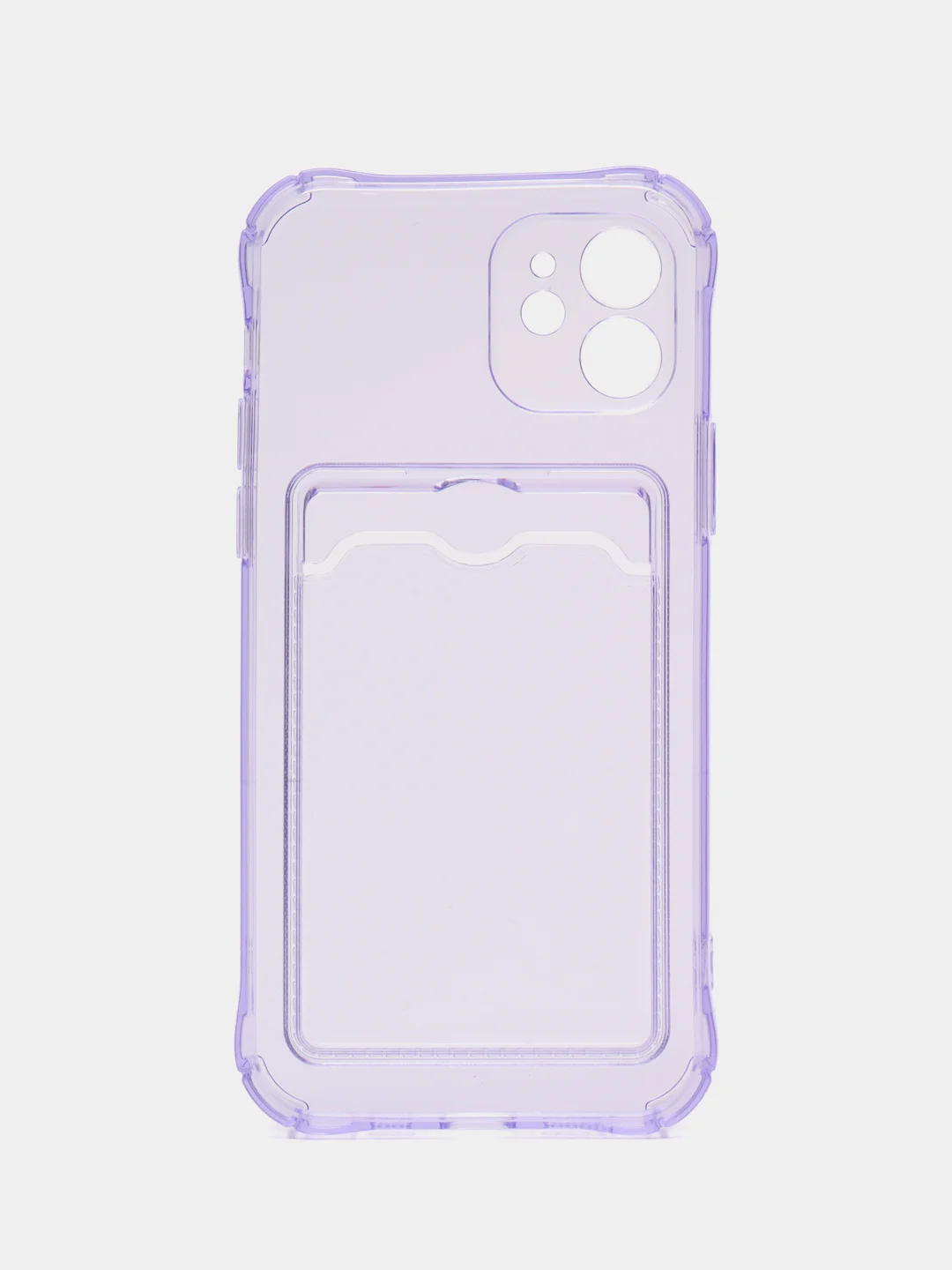 Лавандовый чехол для iPhone 7/8 Plus/XR/11/12/13/Pro/Pro Max, силиконовый, с карманом для карт