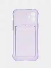 Лавандовый чехол для iPhone 7/8 Plus/XR/11/12/13/Pro/Pro Max, силиконовый, с карманом для карт